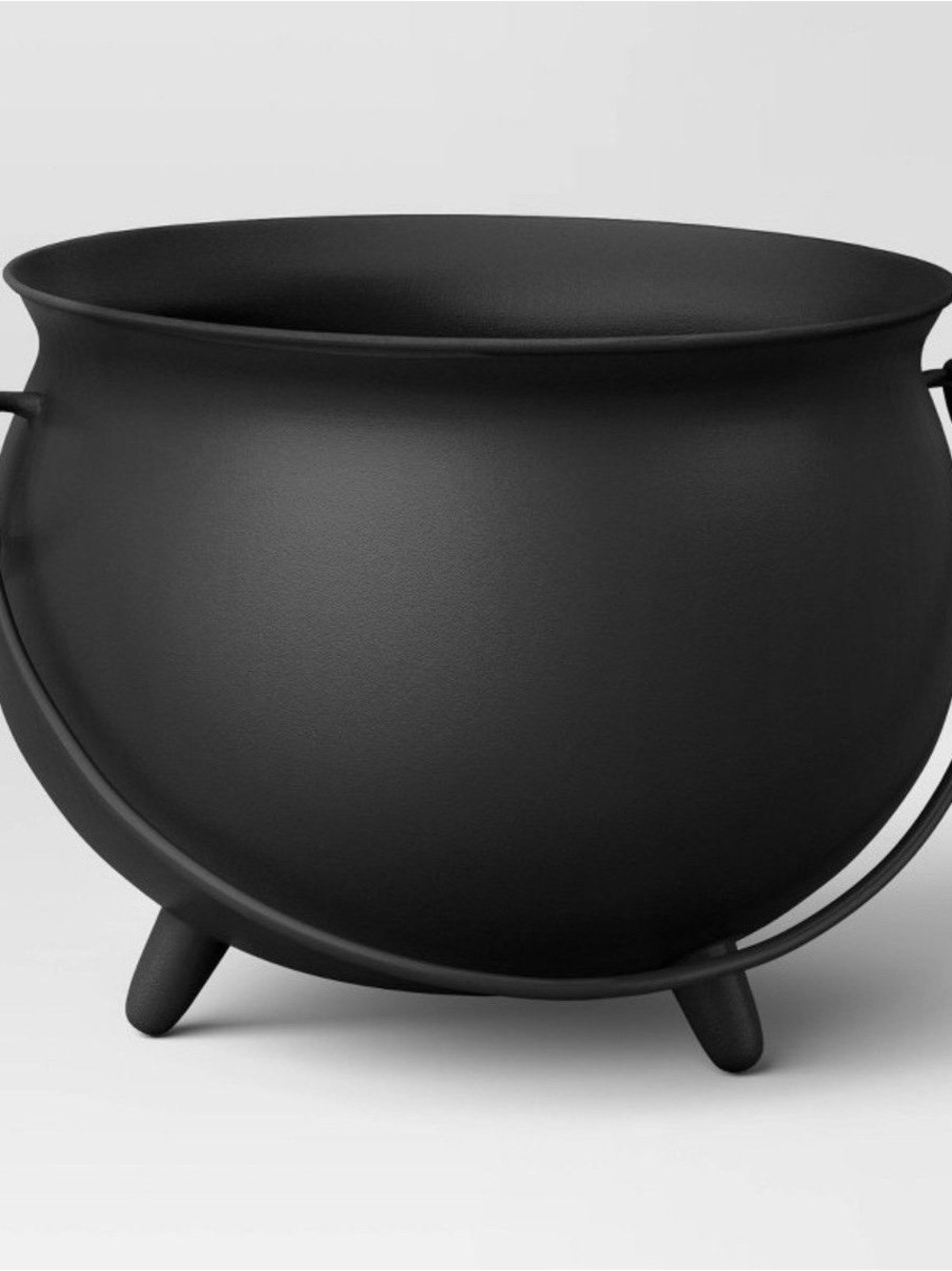 Threshold Large Matte Black Metal Witch Cauldron with Handle
